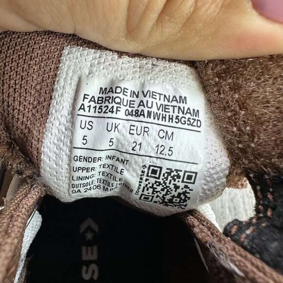 Converse CTAS Infant size 5 Brown Slip On Shoes - Picture 8 of 8